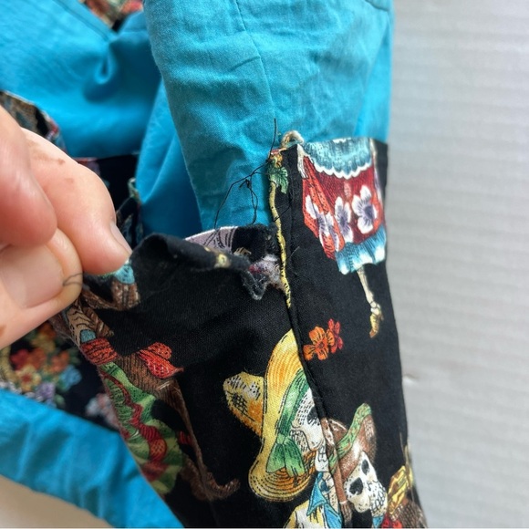 Black Tote Bag with Colorful Skeleton Design - Picture 8 of 10